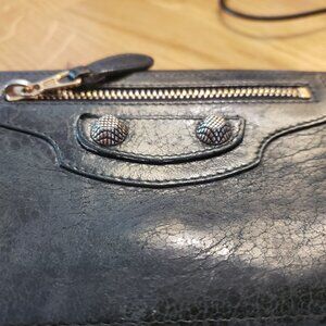 Balenciaga rose gold continental wallet